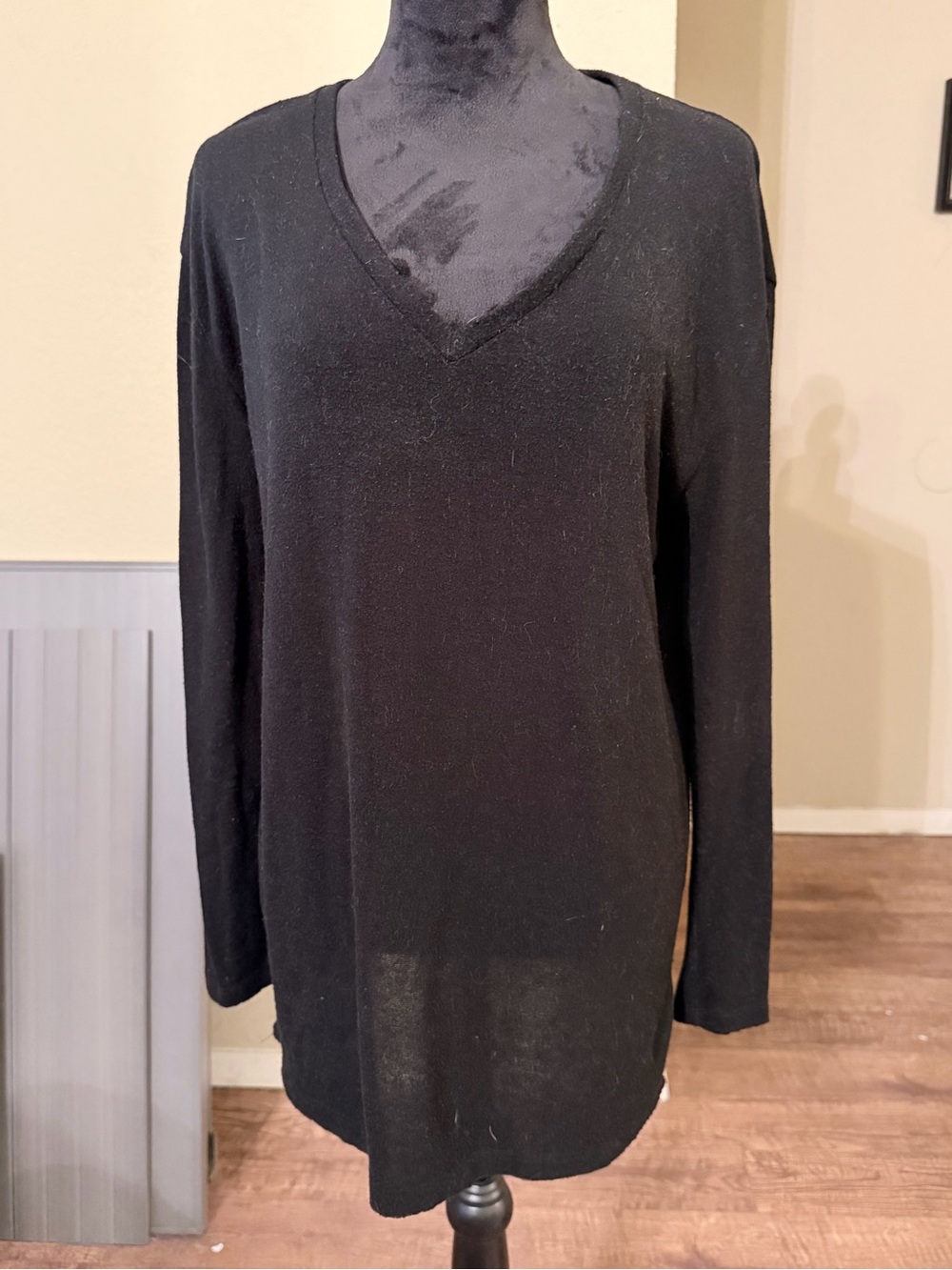 bp Black V-Neck Long Sleeve Lightweight Knit